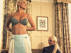 Rubber and plastic academy for blonde lesbians exploring kinks