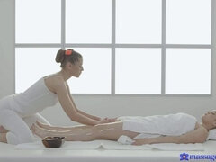 Lovely masseuse pleasures client