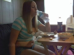 ALL DAY belly stuffing - part 1 - Striptease