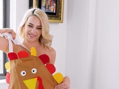 Geeky blonde girl treats stepdad to a wild fuck in POV