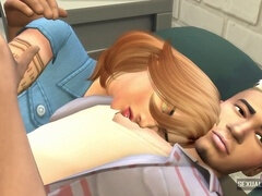 Gros cul, Grosse bite, Couple, Tir de sperme, Petite femme, Tatouage