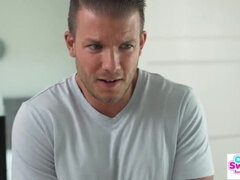 Schwarz, Blondine, Blasen, Pov, Muschi, Flotter dreier, Eng, Titten