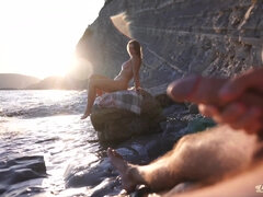 Dick Flash On A Nudist Beach: Stranger Caught Me Jerking Off And Helped Me Cum