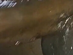 Stroking My BBC with Lubed Latex Glove