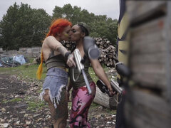 Redhead bitch Alexxa Vice has fun with a stud