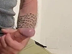 Worker Daddy Mature Hung Cock Wanking Alone While the Customer Is Not There