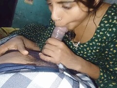 Indian bhabhi gives an epic blowjob and takes a massive load in her mouth