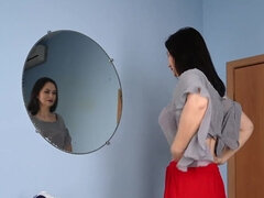 Almost fifty hottie enjoys ironing and petting her pussy