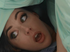 아마추어, 오랄섹스, 흑갈색 머리, 사정 샷, 얼굴에, 수음