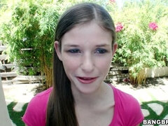 Cute amateur handjob outdoors