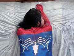 Watch Anal Threesome with BBW Spider Woman in POV - Threesome with BBW, Handjob, Squirt, and BBW