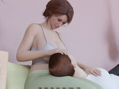 Tridimensionnel, Femme couguar, Embrassement, Mature