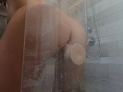 Having Fun with My Dildo in the Shower