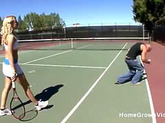 Cute blonde teen picked up and fucked by a big cock