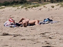 Spiaggia, Nudo, Pubblico, Figa, Solo, Tatuaggi, Tette