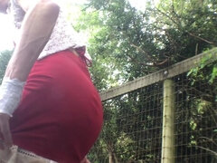 素人, ヒール, 下着, アウトドア, 一人, ストッキング