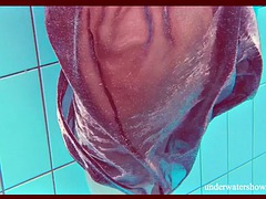 美女, デカパイ, フェティッシュ, ハンガリー人, プール, ポルノスター, 一人, オッパイの