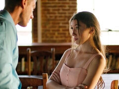 엉덩이, 침실, 오랄섹스, 흑갈색 머리, 하드코어, 대단히, 보지