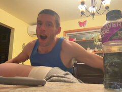 Bend Emo Girl Over Kitchen. Stool in Bright Airy Kitchen Dirty Talk Whole Time