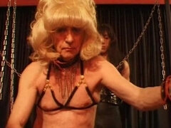 Kinyk French Dominas Sharing This Poor Male Servant in BDSM Action