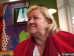 Huge old grandma sucks and rides young dick
