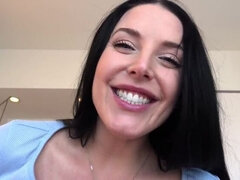 Anal, Pik sutte, Brunette, Hundestilling, Naturlige bryster, Fisse, Barberet, Bryster