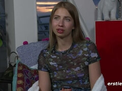 18, 아마추어, 금발의, 여자, 핑거링, 수음, 보지, 혼자