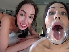 Amateur, Sucer une bite, Brunette brune, Gorge profonde, Allemand, Fait maison, Suçant