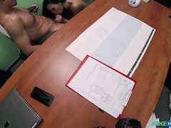 Blasen, Arzt, Hundestellung, Handjob, Lecken, Krankenschwester, Büro, Spanner