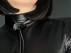 아시안, 딜도, 지배, 페티쉬, 힐, 라텍스, 셀카