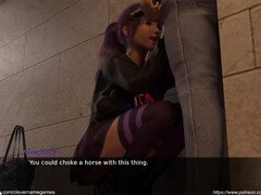 Tredimensionel, Stor pik, Udendørs, Lille kvinde