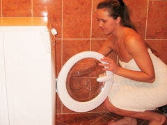 Culo, Bagno, Bionda, Pompino, Da dietro, Baciando, Ragazza, Tette