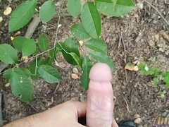 Hard Handjob in the Forest. Throbbing and Lots of Cum