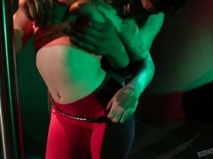 Spandex Pole Dancer!