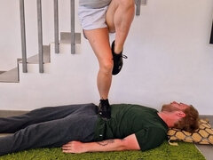 Amateur Trampling with Sneaker and Socks