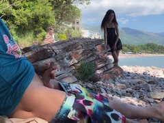 Plaža, Zunanji izliv, Razkazovanje jošk v javnosti, Dekle drka tiča, Drkanje, Zunaj, V javnosti, Resničnost