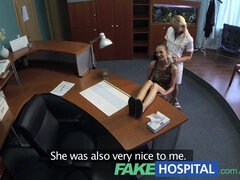 Tracy Lindsay and her patient finger and lick each other's perky tits in fakehospital fetish video