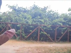 Risky public getting off in the park with a stiff-on for a stranger!