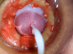 Camera Inside Deep Pussy Captures Huge Ejaculation of Sperm 4K