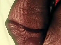 Amatorka, Brunetka, Stopy, Obciąganie stopami, Niemiecki, Obciąganie, Rajstopy, Nastolatki