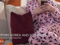 Sofia Lee & Sapphire Astrea: Lesbian Stepmom Scissoring and Vibrator Orgasm for Big Tits & Big Boobs