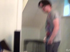 Pijpbeurt, Bruinharig, Sperma shot, Sperma in gezicht, Tatoeage