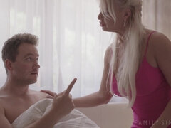 Schlafzimmer, Grosse titten, Blasen, Lecken, Masturbation, Milf, Stiefmutter, Tätowierung