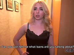 Maria Hurricane, the blonde teen loan shark, needs to pay her debts with a hard fuck