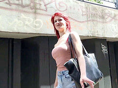 GERMAN SCOUT - red-haired school teenager Jenny Fuck at Casting