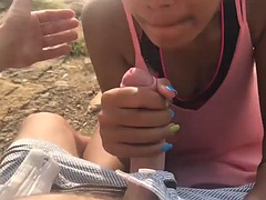 Amatoriale, Spiaggia, Pompino, Hd, All'aperto, Ragazza, Tailandese