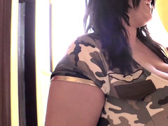 Armée, Indienne, Lingerie, Seins naturels