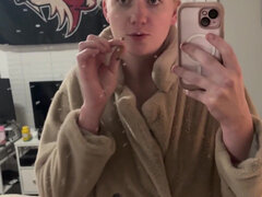 18, 금발의, 야외의, 스모킹, 청소년