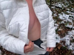 Snowy hiking adventure turns into naughty tit-squeezing escapade