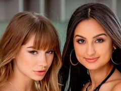 오랄섹스, 흑갈색 머리, 두여자와 한남자, 핸드잡, 하드코어, 청소년, 쓰리섬, 젖가슴